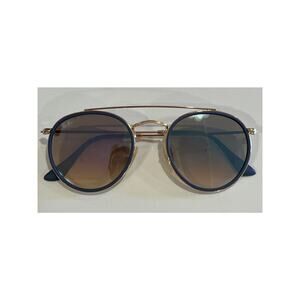 Ray-Ban Round Double Bridge Gold Frames with Gradient Brown Lens-Brand New